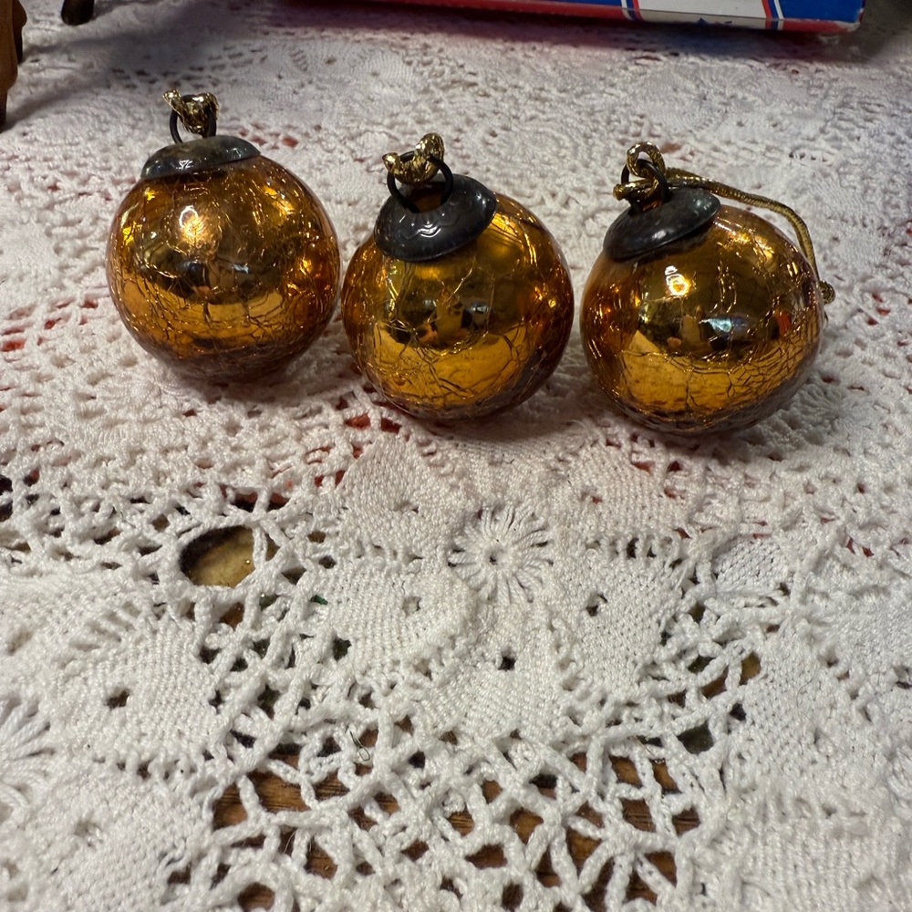 Crackle Glass Heavy Christmas Ornaments